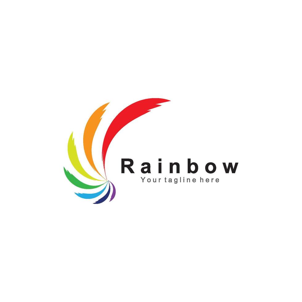 Rainbow icon logo vector template illustration design