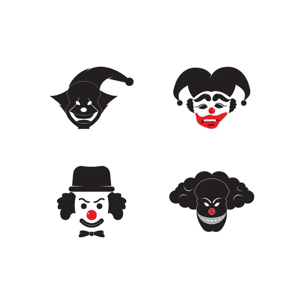 Clown character ilustration in flat design vector