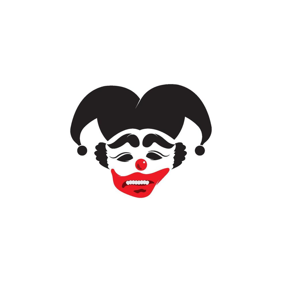 Clown character ilustration in flat design vector