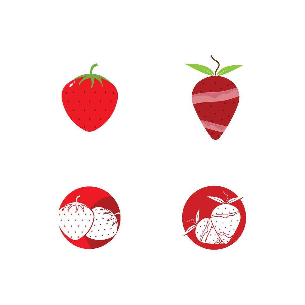 Strawberry logo template vector icon illustration design