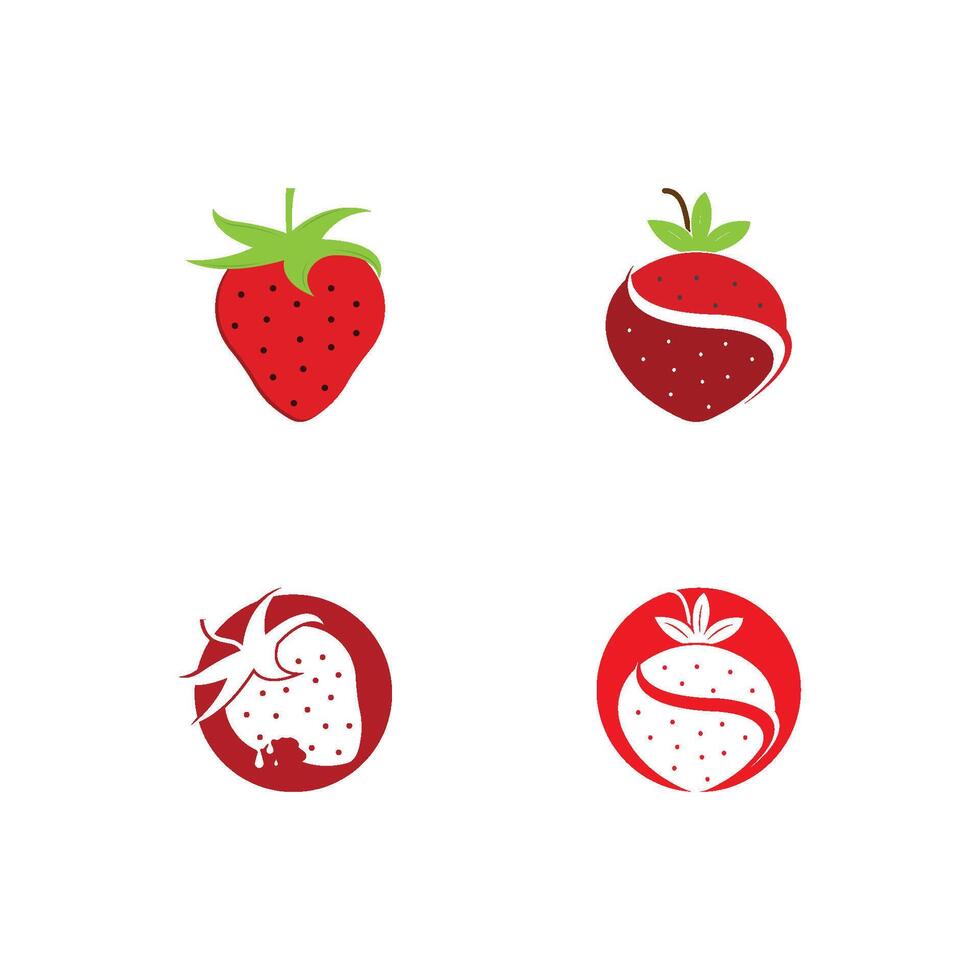 Strawberry logo template vector icon illustration design