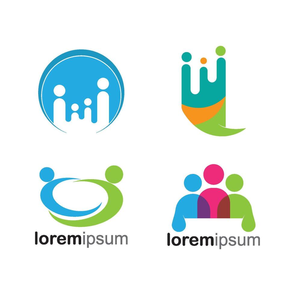 Team work logo Design. Together. Modern Social Network Team Logo Design vector