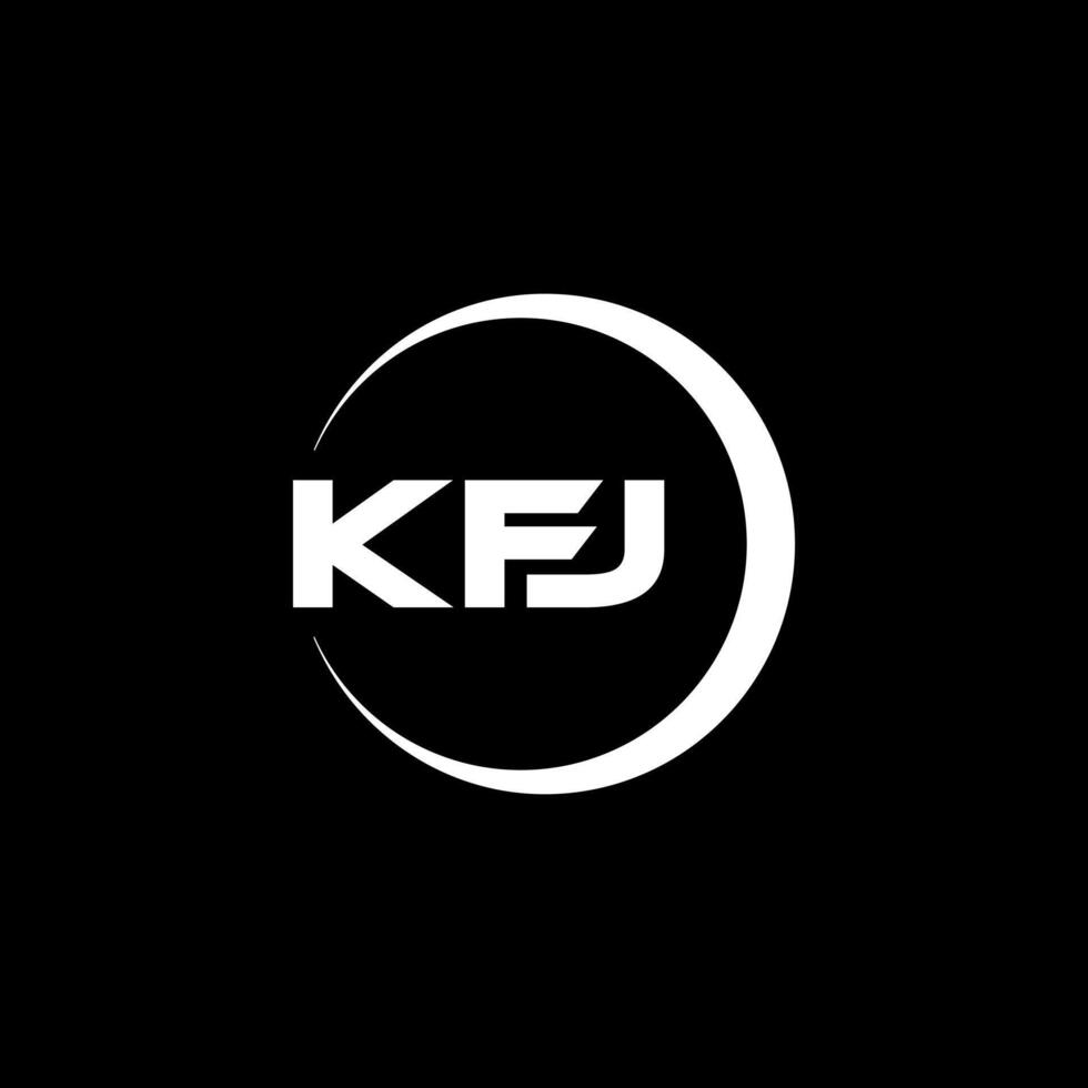 kfj letra logo diseño, inspiración para un único identidad. moderno elegancia y creativo diseño. filigrana tu éxito con el sorprendentes esta logo. vector