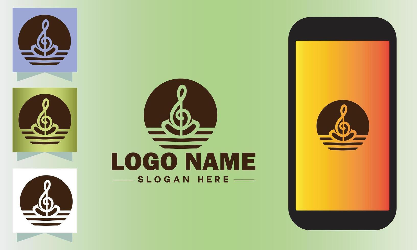 music logo song singer dj sound vector art icon graphic music logo template