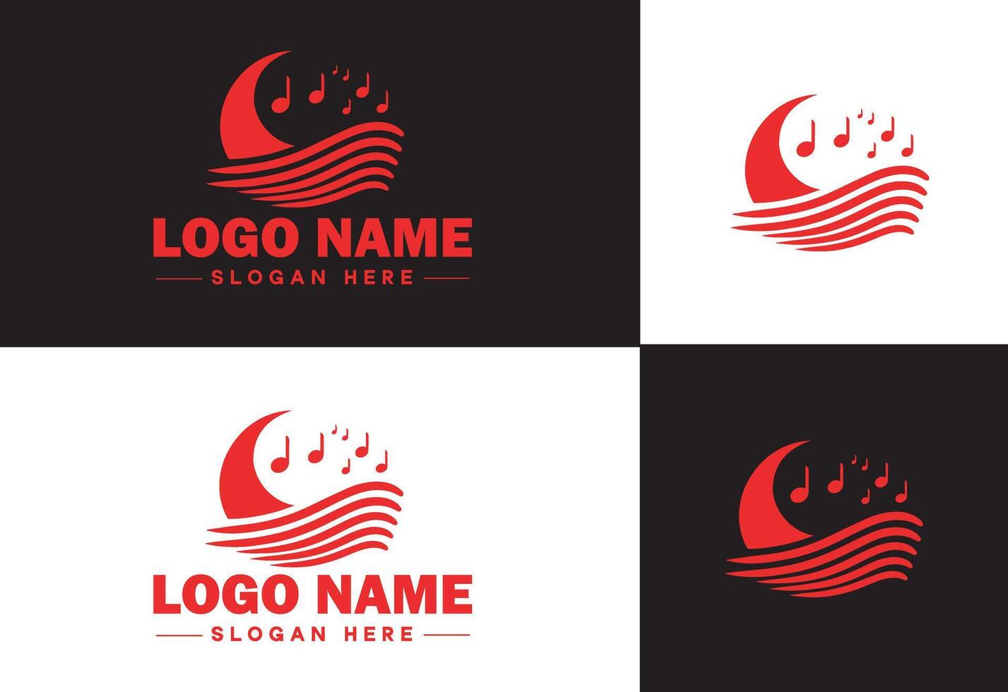 music logo song singer dj sound vector art icon graphic music logo template
