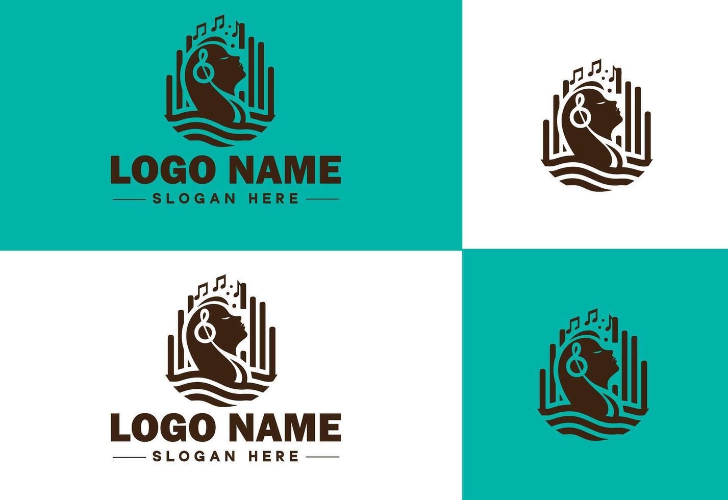 music logo song singer dj sound vector art icon graphic music logo template
