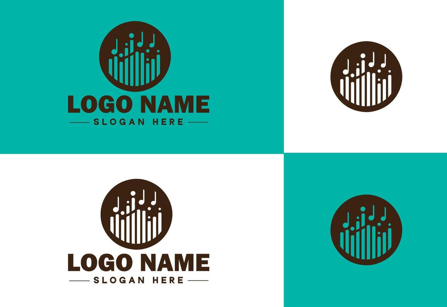 music logo song singer dj sound vector art icon graphic music logo template