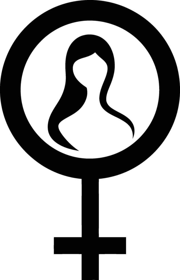 ai generado silueta el símbolo hembra un circulo para mujer dias aniversario vector