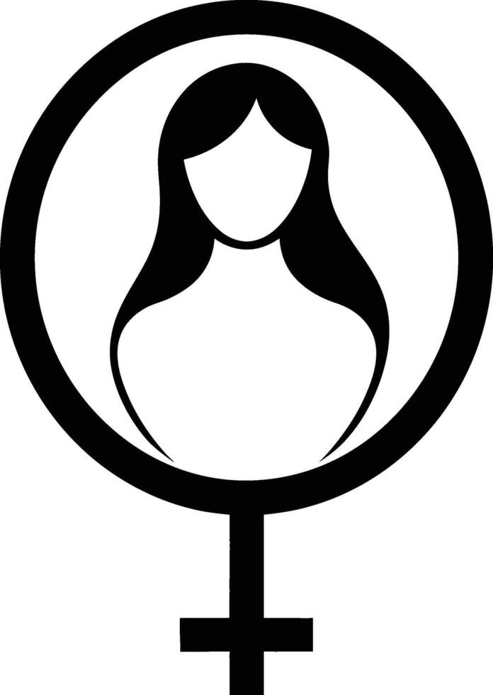 AI generated Silhouette The symbol female a circle For Women Days Anniversary vector