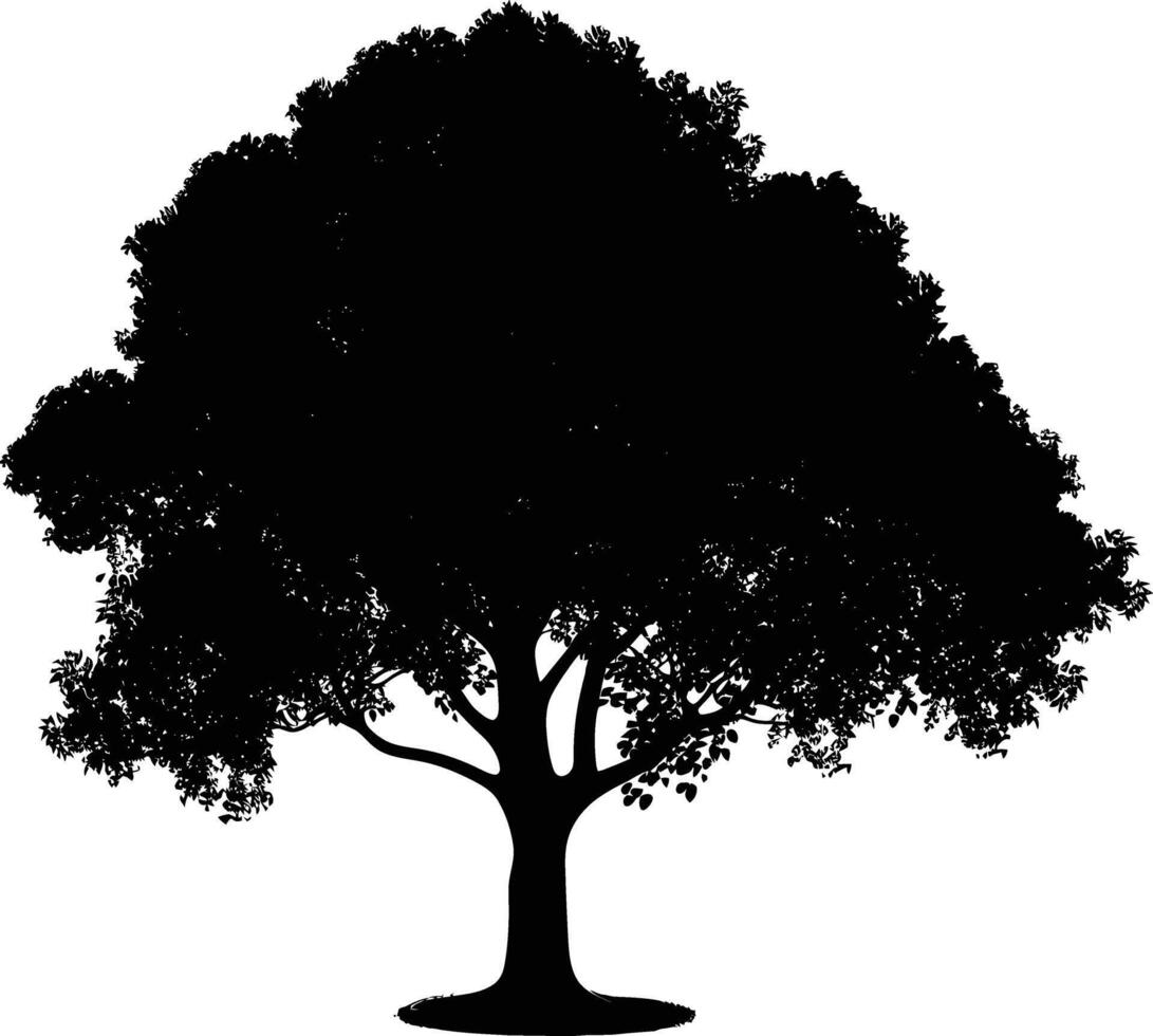 ai generado silueta árbol naturaleza negro color solamente vector