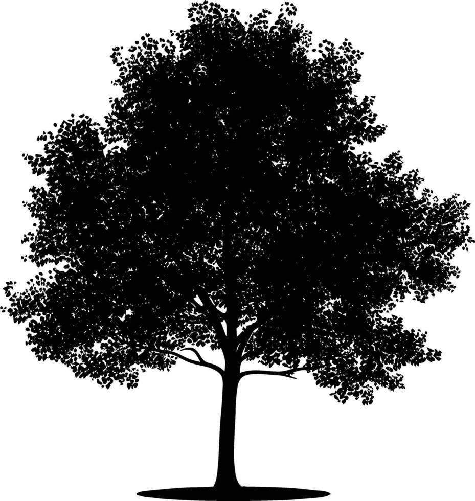 AI generated Silhouette tree nature black color only vector
