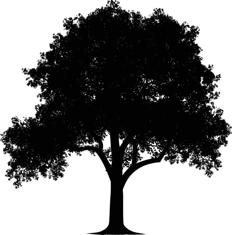 AI generated Silhouette tree nature black color only vector