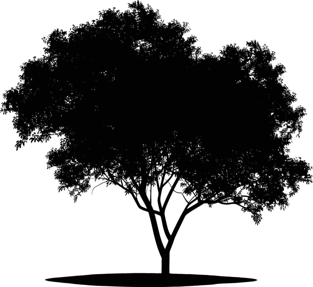 AI generated Silhouette tree nature black color only vector