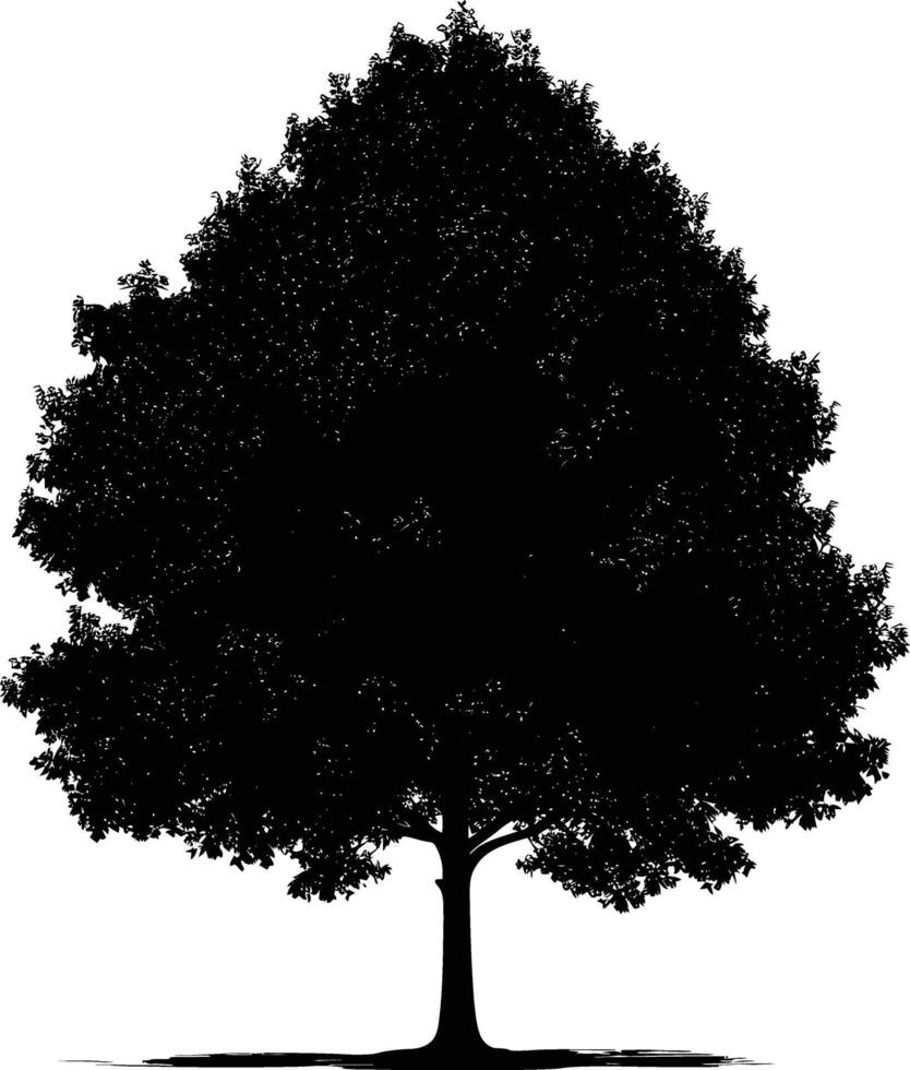 AI generated Silhouette tree nature black color only vector