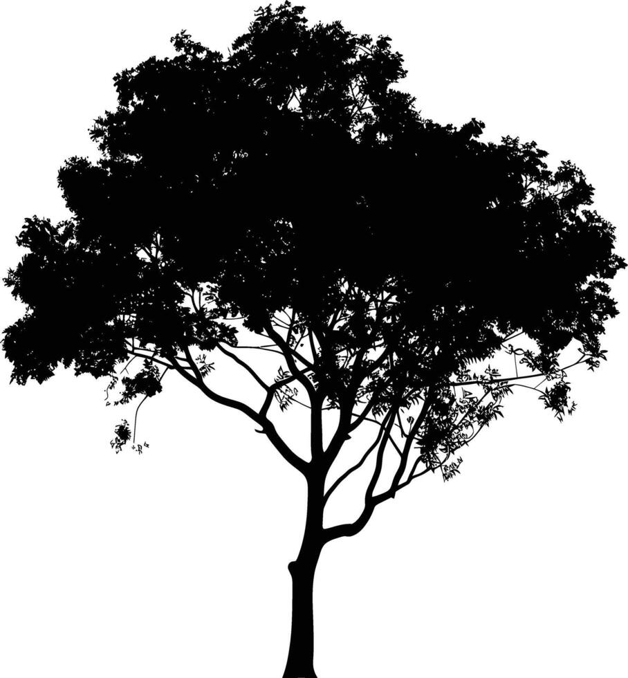 AI generated Silhouette tree nature black color only vector