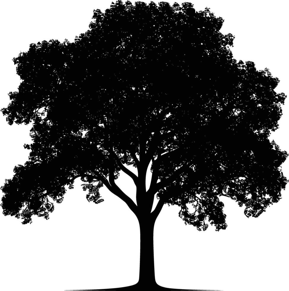 AI generated Silhouette tree nature black color only vector