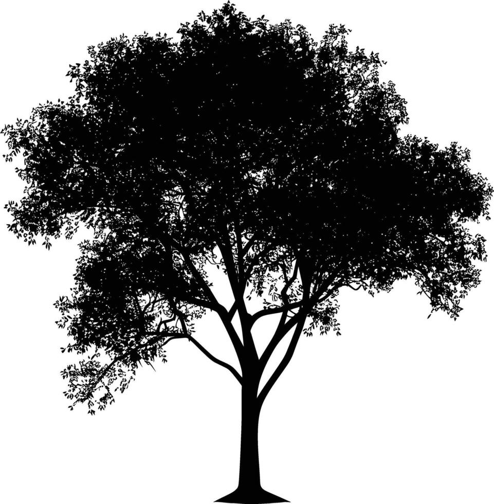 AI generated Silhouette tree nature black color only vector