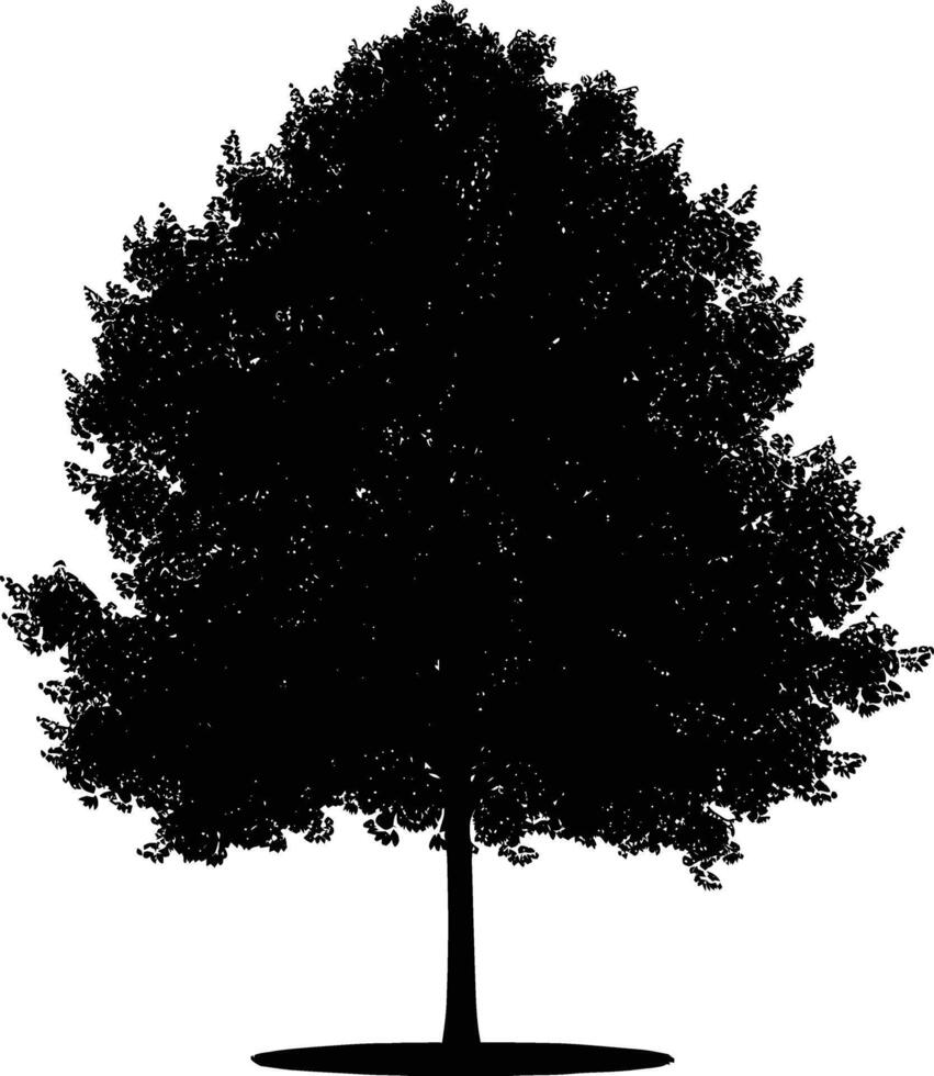 ai generado silueta árbol naturaleza negro color solamente vector