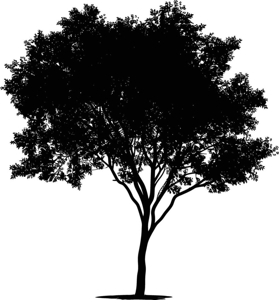 ai generado silueta árbol naturaleza negro color solamente vector