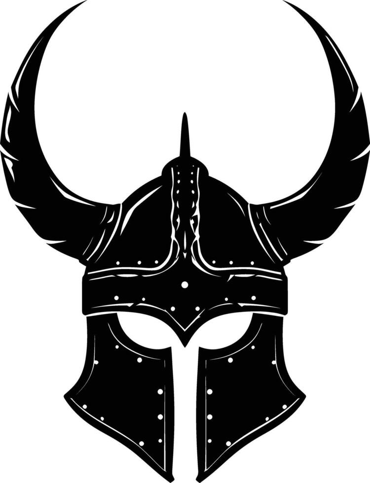 ai generado silueta vikingo casco en mmorpg juego negro color solamente vector