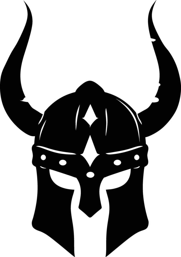 AI generated Silhouette viking helmet in mmorpg game black color only vector