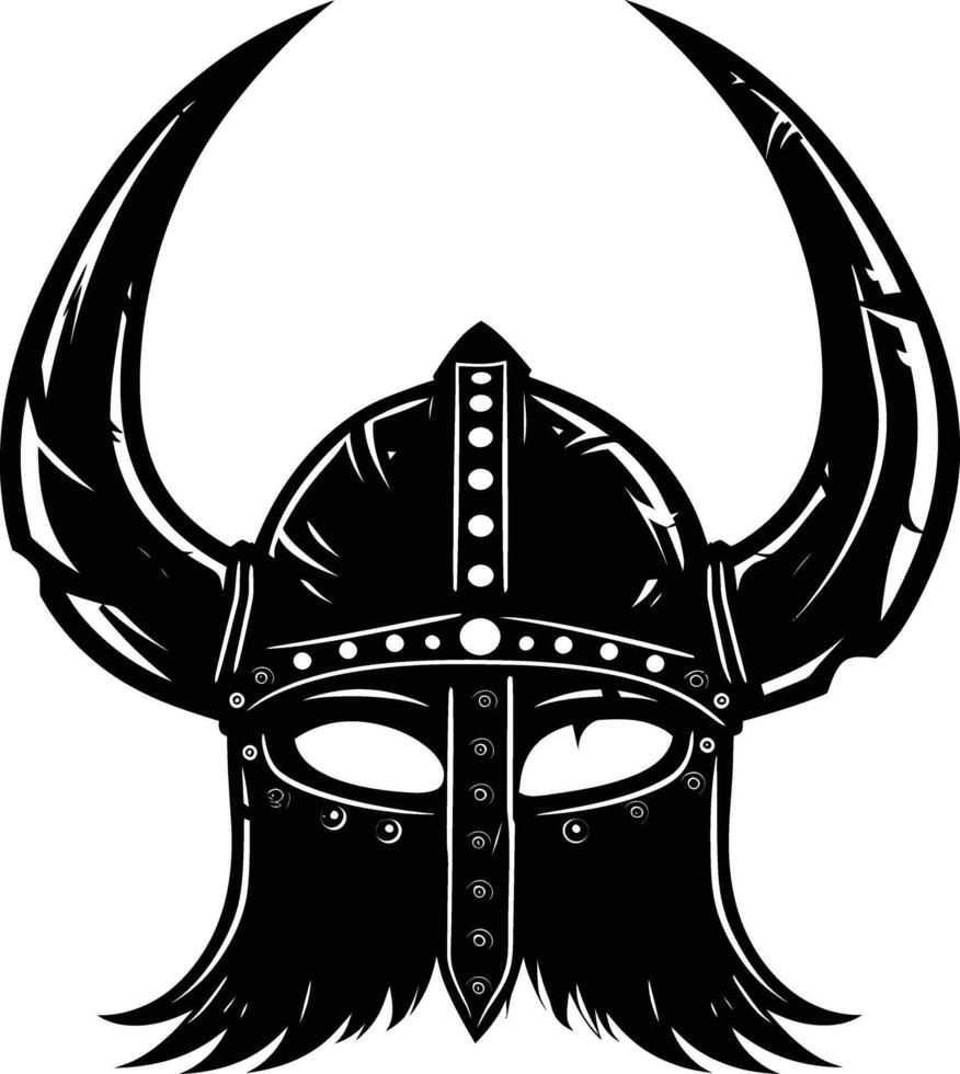 ai generado silueta vikingo casco en mmorpg juego negro color solamente vector