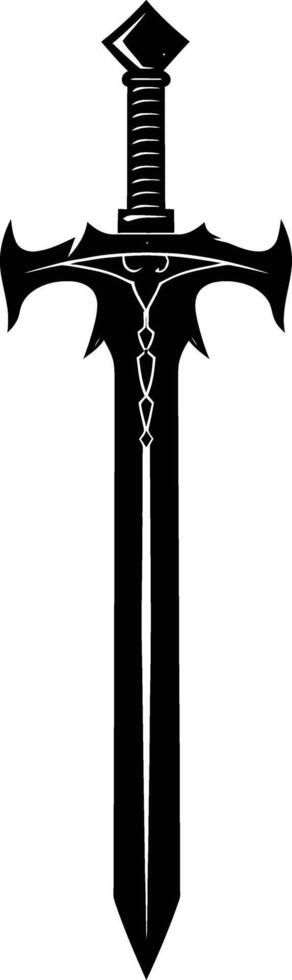 AI generated Silhouette viking sword in mmorpg game black color only vector