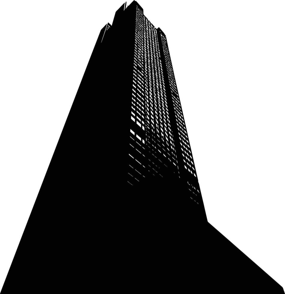 AI generated Silhouette skyscraper black color only vector