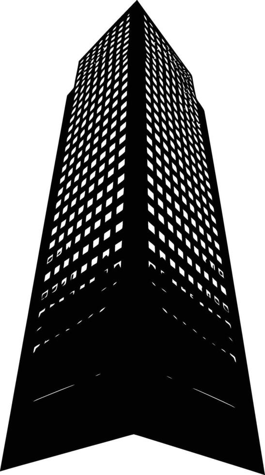 AI generated Silhouette skyscraper black color only vector