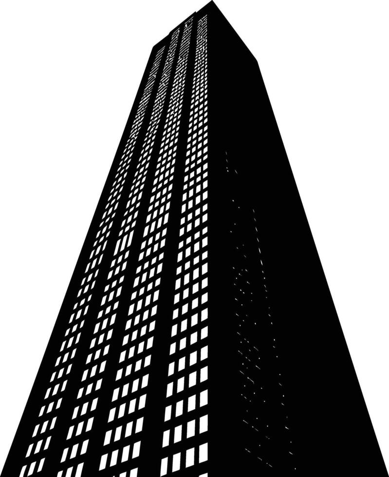 AI generated Silhouette skyscraper black color only vector