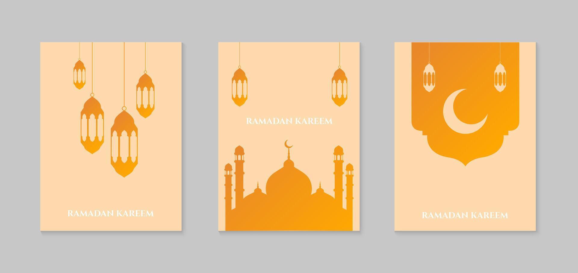 Ramadan Kareem. Islamic Ramadan greeting card template. Poster, background design. Vector illustration