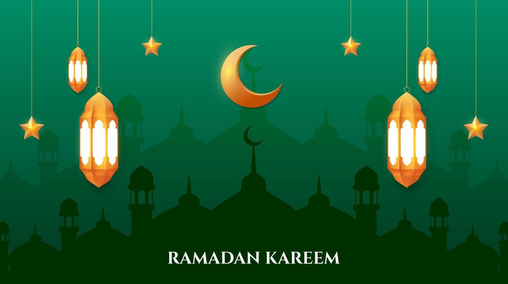 Ramadan Kareem. Ramadan Islamic design template. Banner, poster, greeting card. Vector illustration.