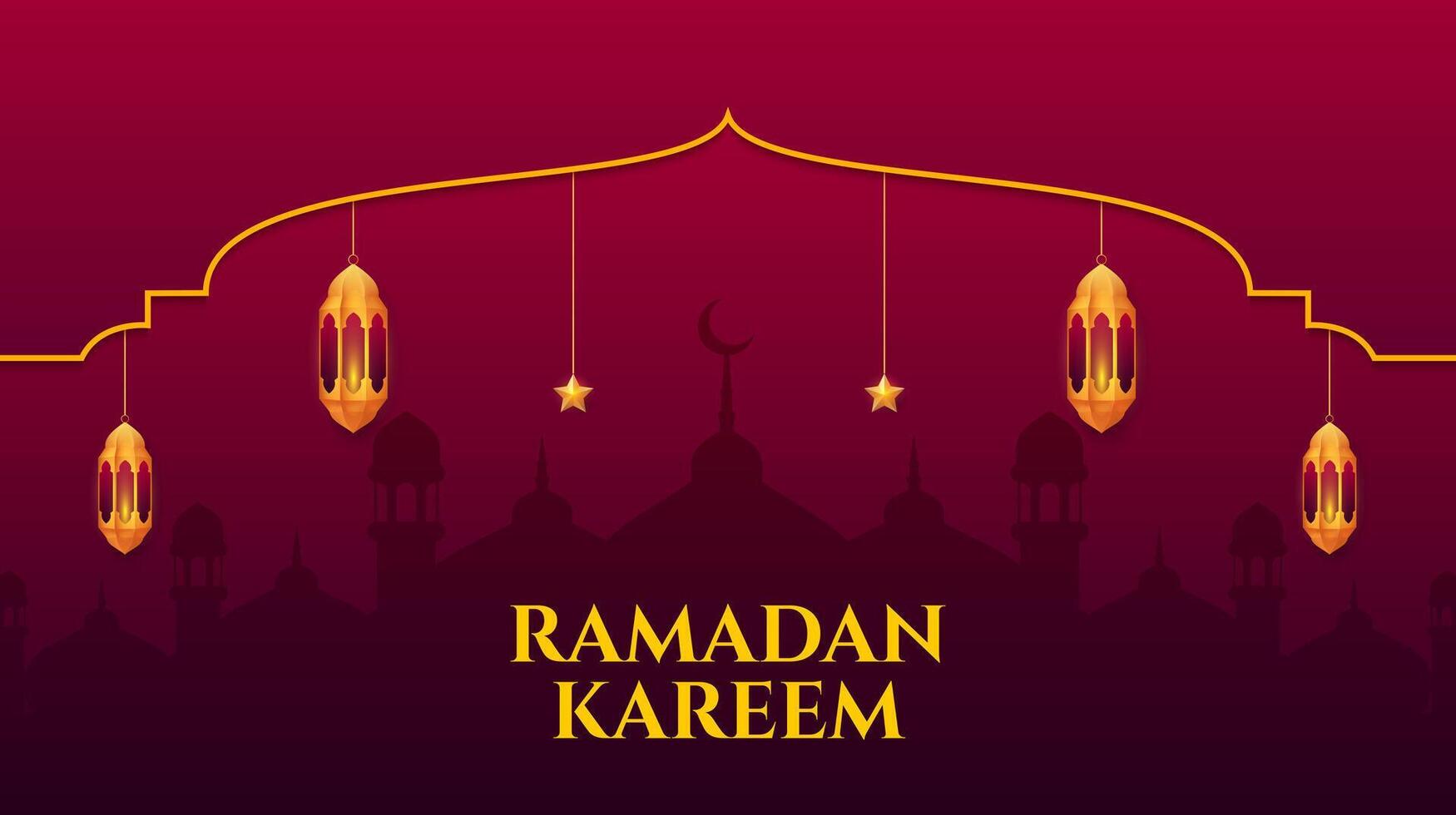 Ramadan Kareem. Ramadan Islamic design template. Banner, poster, greeting card. Vector illustration.