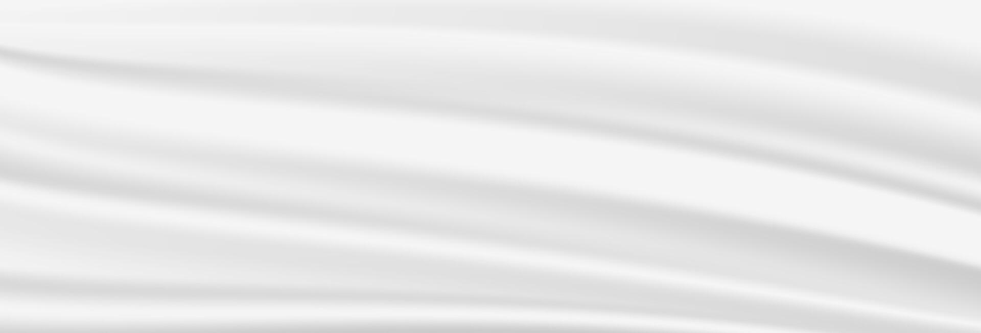 Gray wavy fabric background. Abstract gray white satin texture. Vector illustration