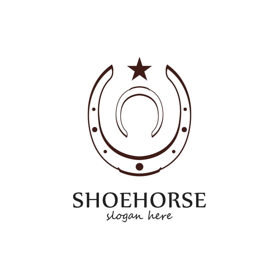 Horse Shoe Logo Icon in Silhouette Style vector