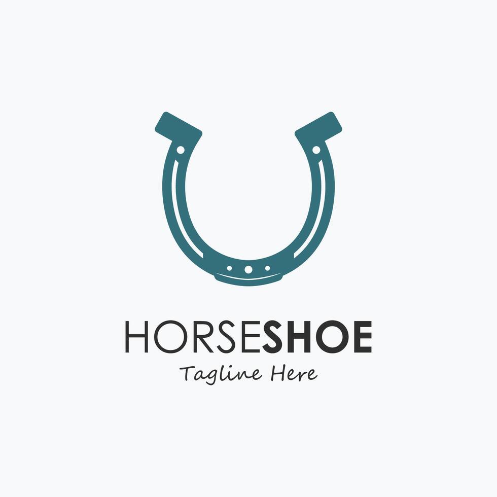 Horse Shoe Logo Icon in Silhouette Style vector