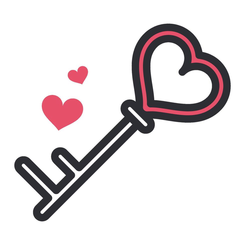 llave con corazón conformado vector