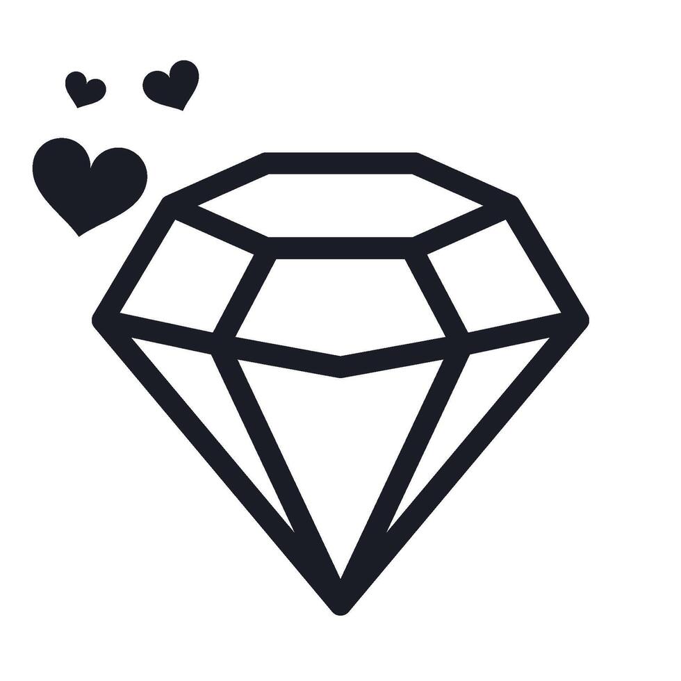 Diamond for Valentine Icon vector