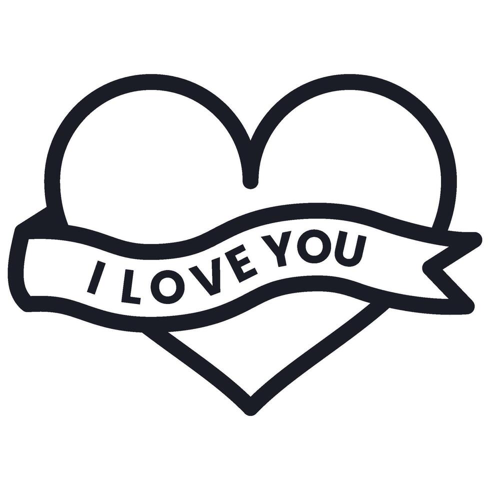 Love with Ribbon for Valentine Icon vector