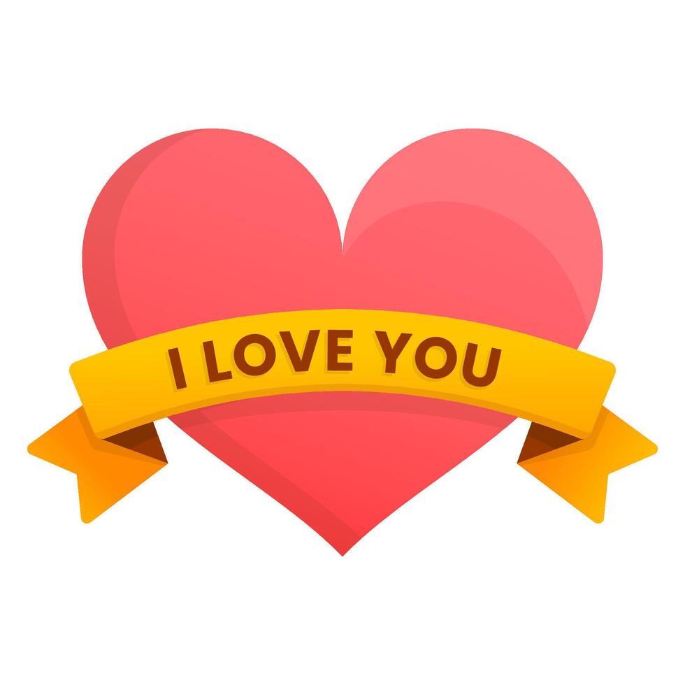 Love with Ribbon for Valentine Icon vector