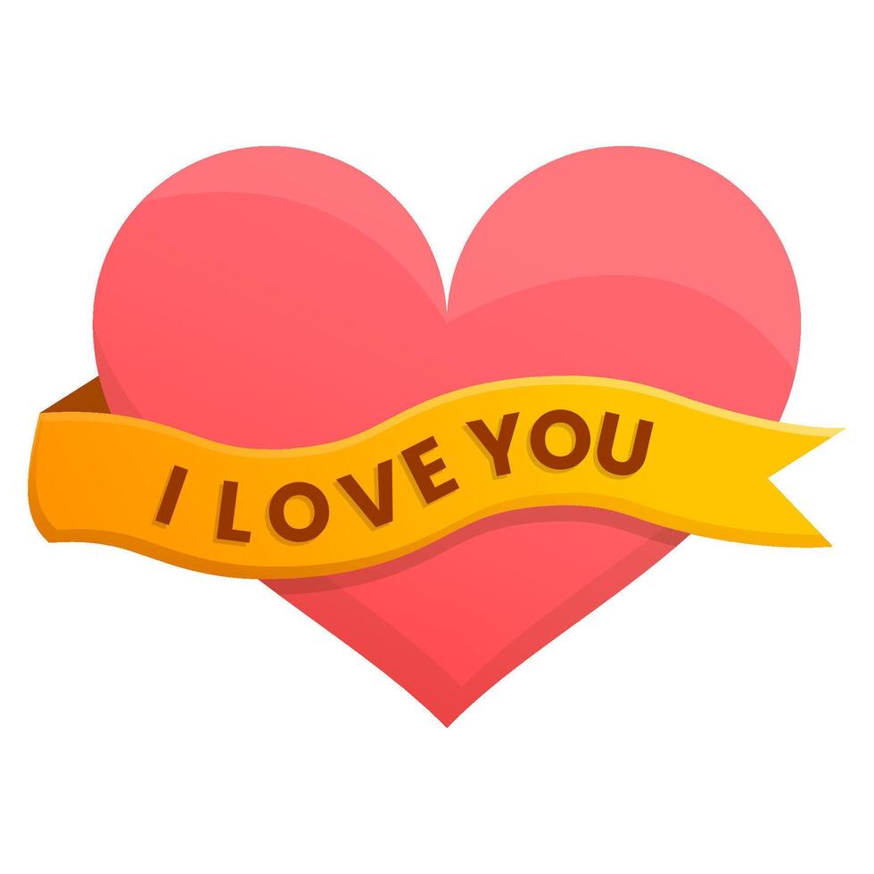 Love with Ribbon for Valentine Icon vector