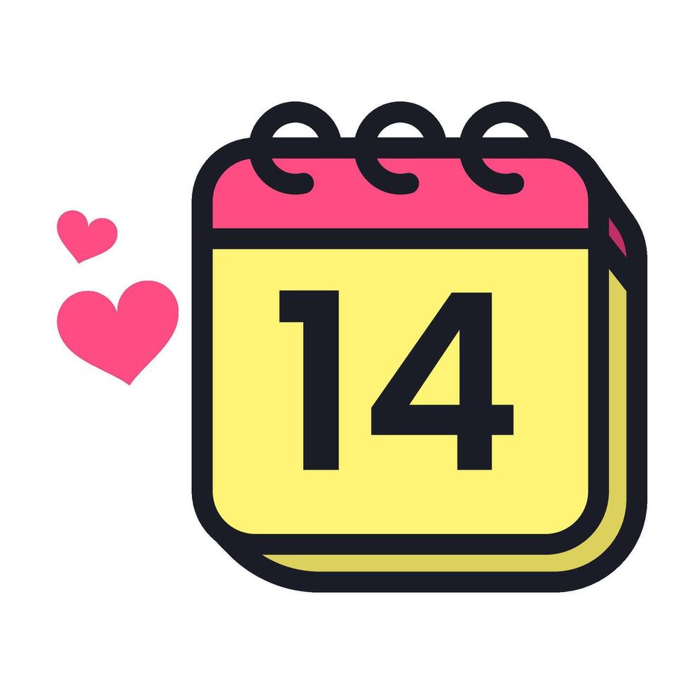 calendario para enamorado icono vector