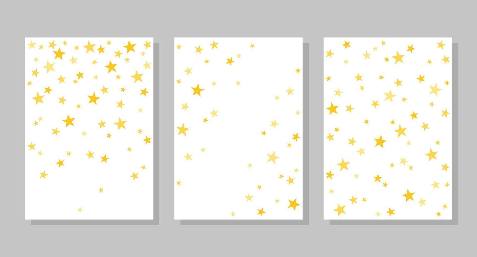 Set of backgrounds with yellow stars. Social media banner template, for stories, posts, blogs, cards. vector
