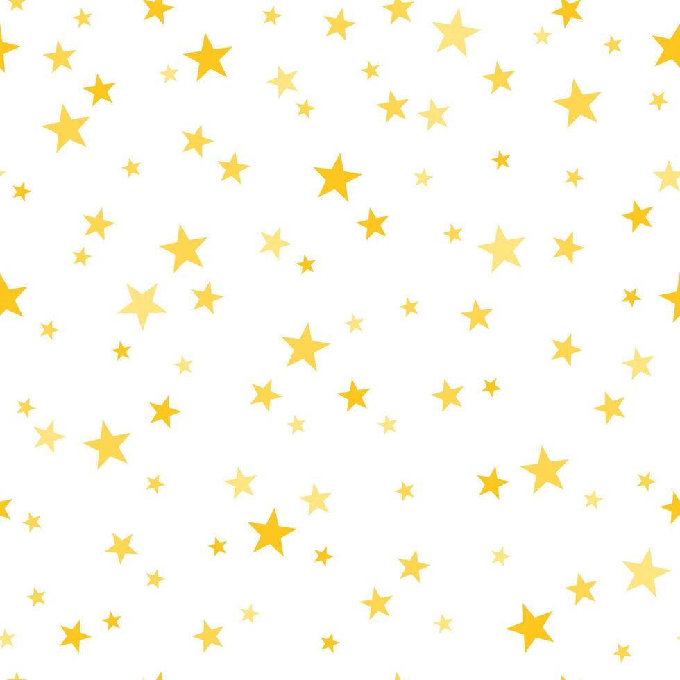 Seamless pattern with yellow stars. Vector illustration for textiles, wrapping paper, wallpaper.