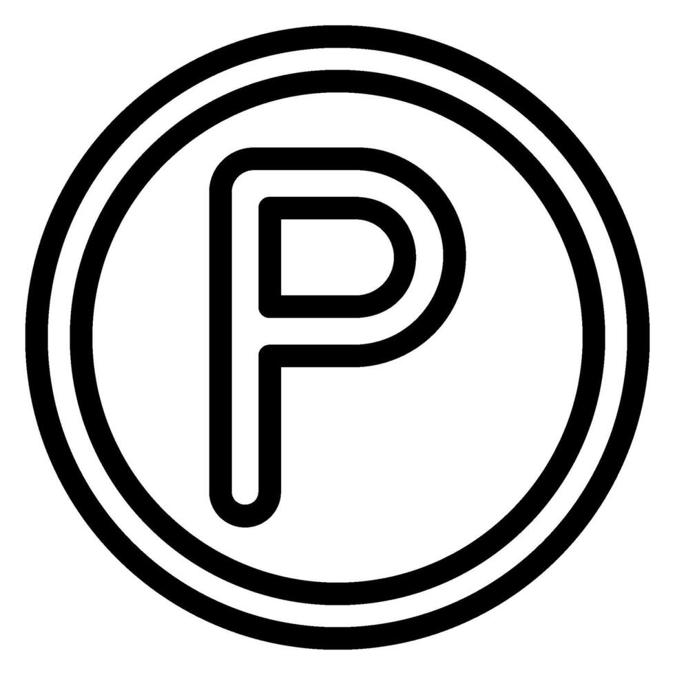 parking sign line icon vector
