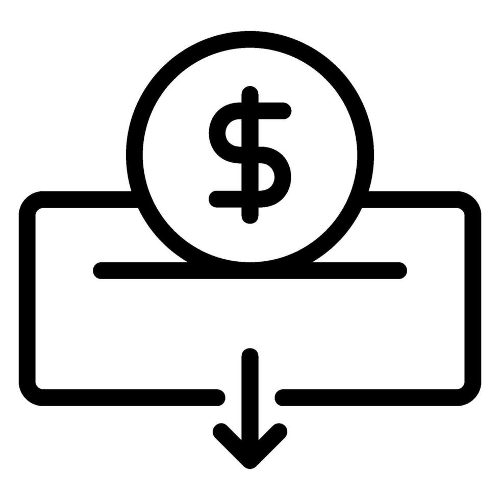 insert coin line icon vector
