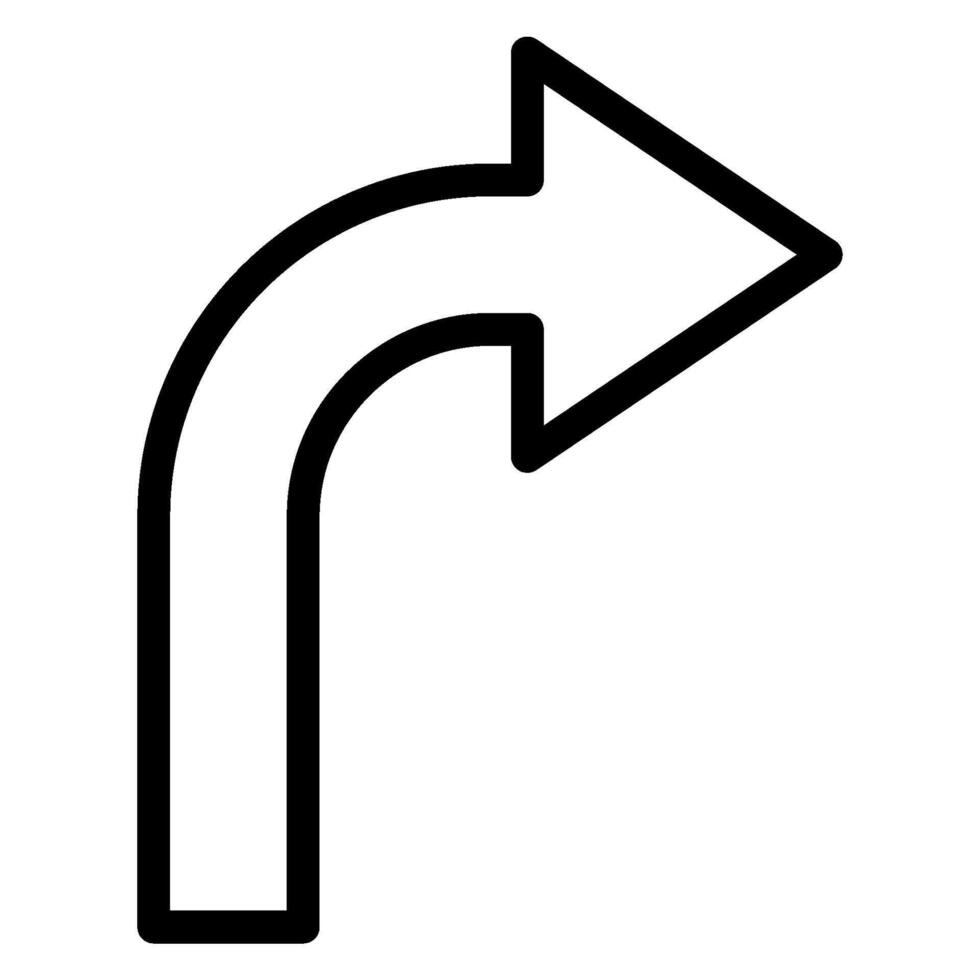turn right line icon vector