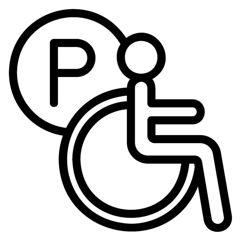 invalidez línea icono vector