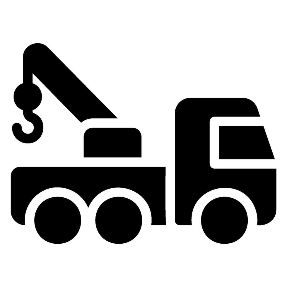 tow truck glyph icon vector