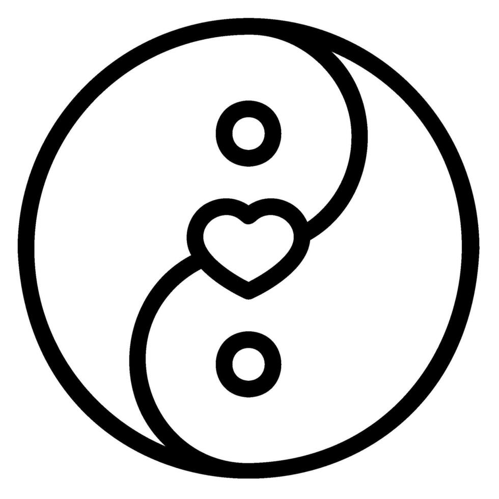 yin yang line icon vector